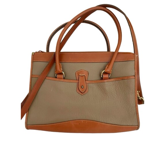 Vintage Dooney & Bourke All Weather Leather Handbag Pebbled Saddle Tan USA - Picture 5 of 17